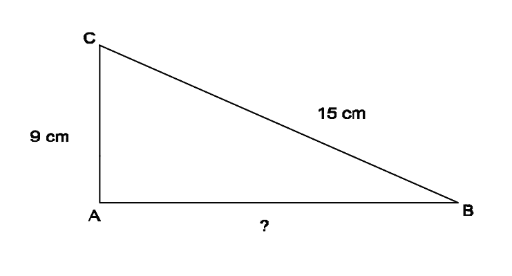Triangle diagram showing BC = 15 cm and AC = 9 cm