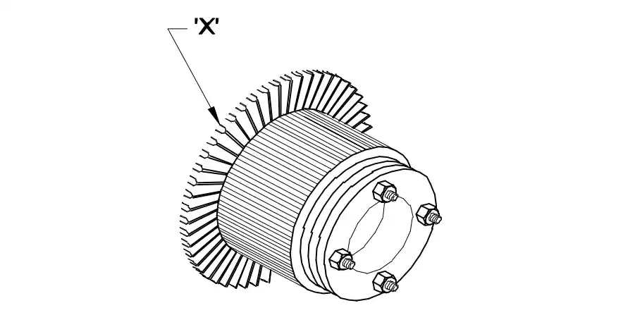 DC generator part marked X