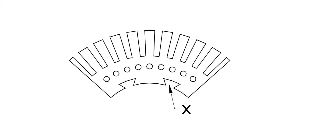 DC generator armature shaft with slot X