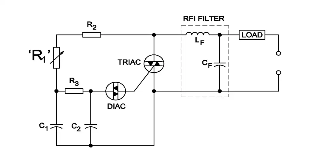 Circuit with R1 variable resistor